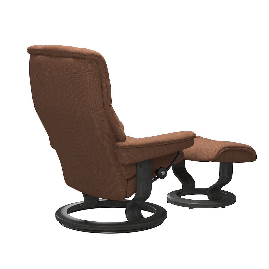 Mayfair (M) Classic lenestol med krakk Tekstil Jasmine Rust og Classic understell gråbeiset.