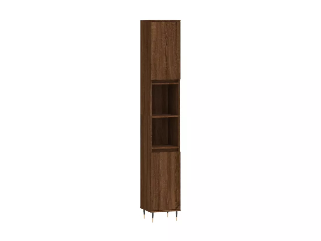 Ensemble de meubles de salle de bain 3 pcs Chêne marron