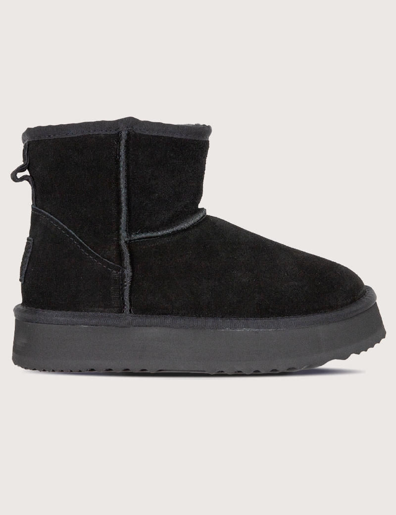 KELARA BOTTINES HAUTES EFFET DAIM NOIRES
