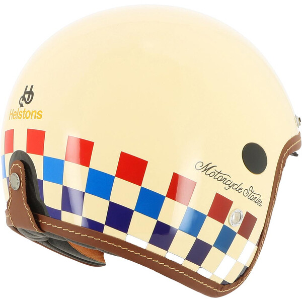 Helstons - Casque Course Beige / Bleu / Rouge