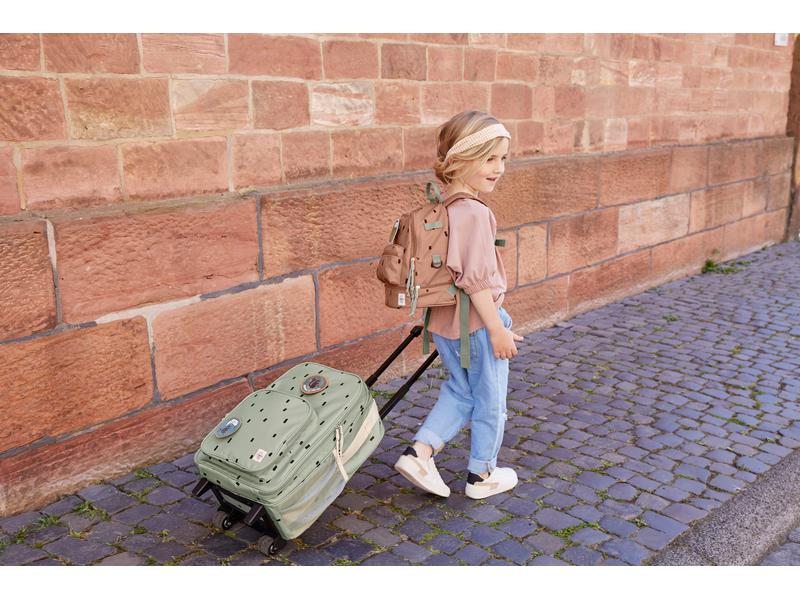 Lässig Reisetrolley Happy Prints Light Olive Wasserabweisender Kinderkoffer