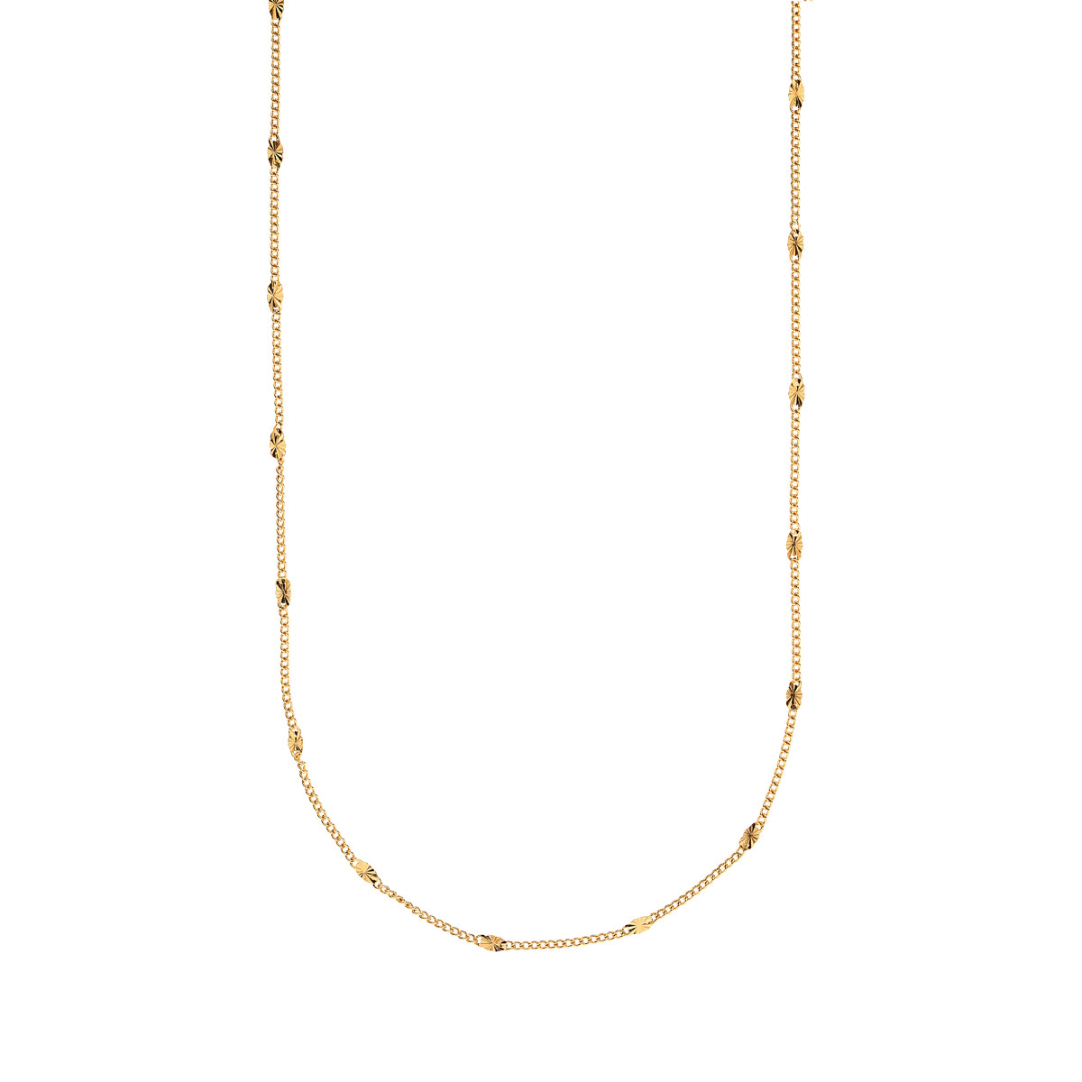 Chaîne plaqué or maillon diamanté 45 cm