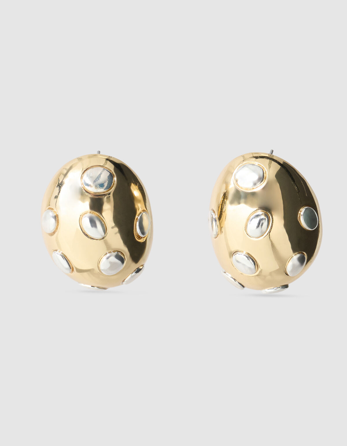 Egg Oorbellen Goud/Zilver