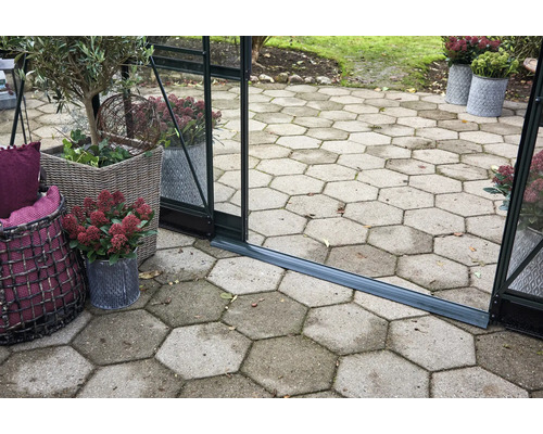 Greenhouse Halls Garden Room, veiligheidsglas 3 mm, 389 x 391 cm, zwart