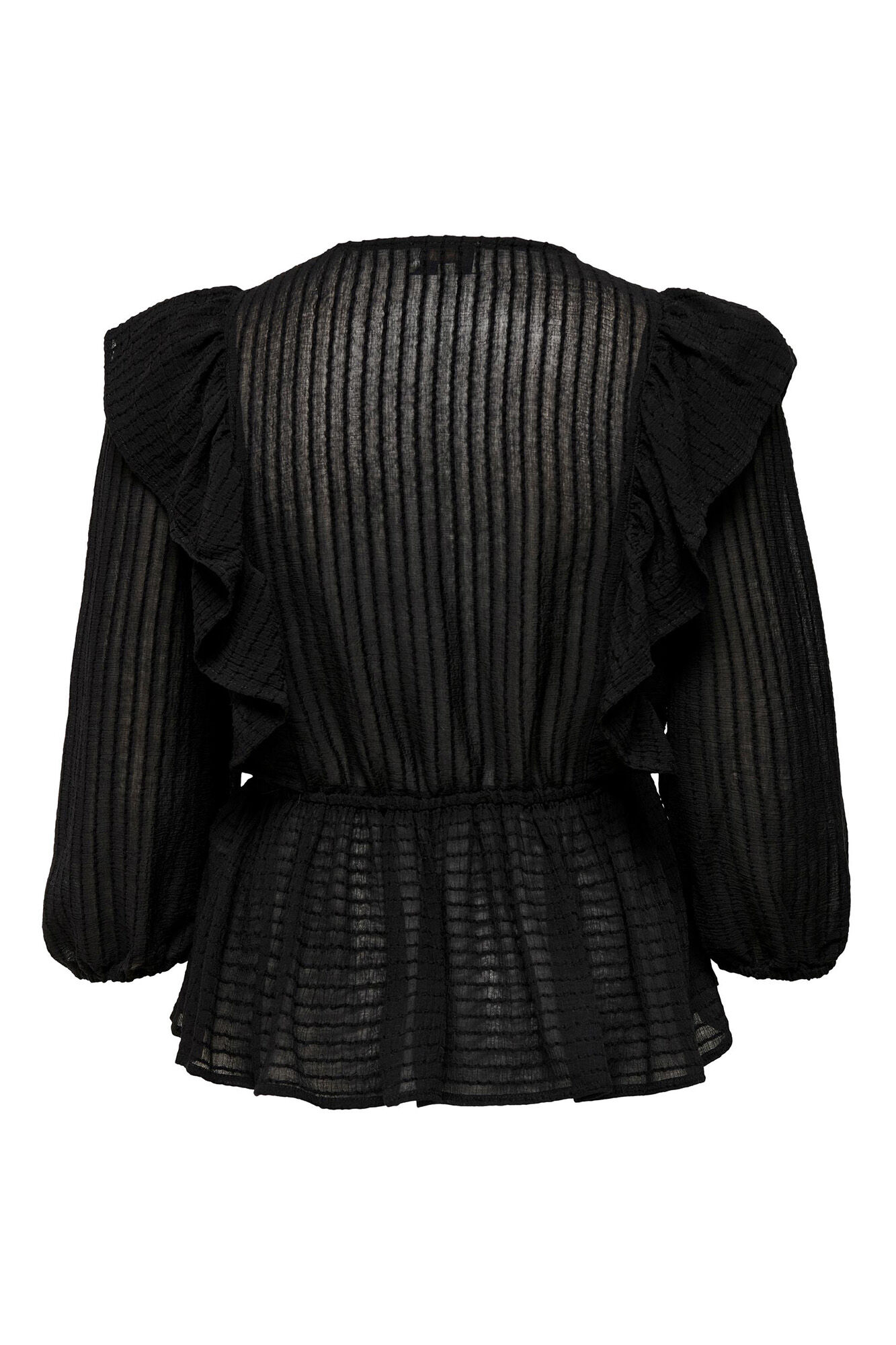 Blusa com decote em V e mangas 3/4