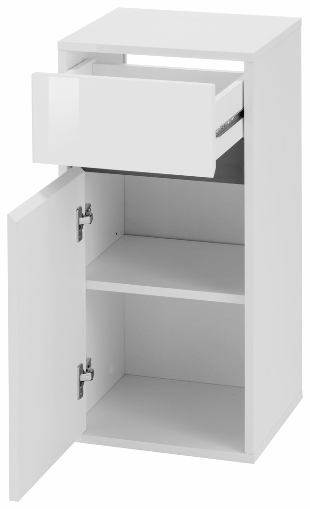 welltime Unterschrank »Siena« Griffloser Badschrank, Hochglanz mit Wechselblende, Breite 35 cm