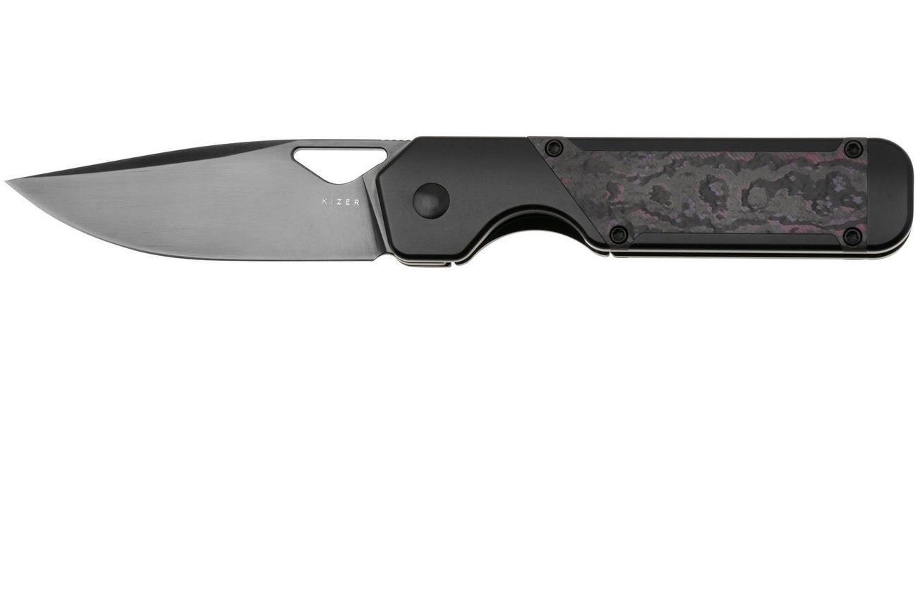 Kizer Militaw KI3634A2 DLC S45VN, Black Titanium & Purple Haze Fatcarbon, zakmes, Jonathan Styles design