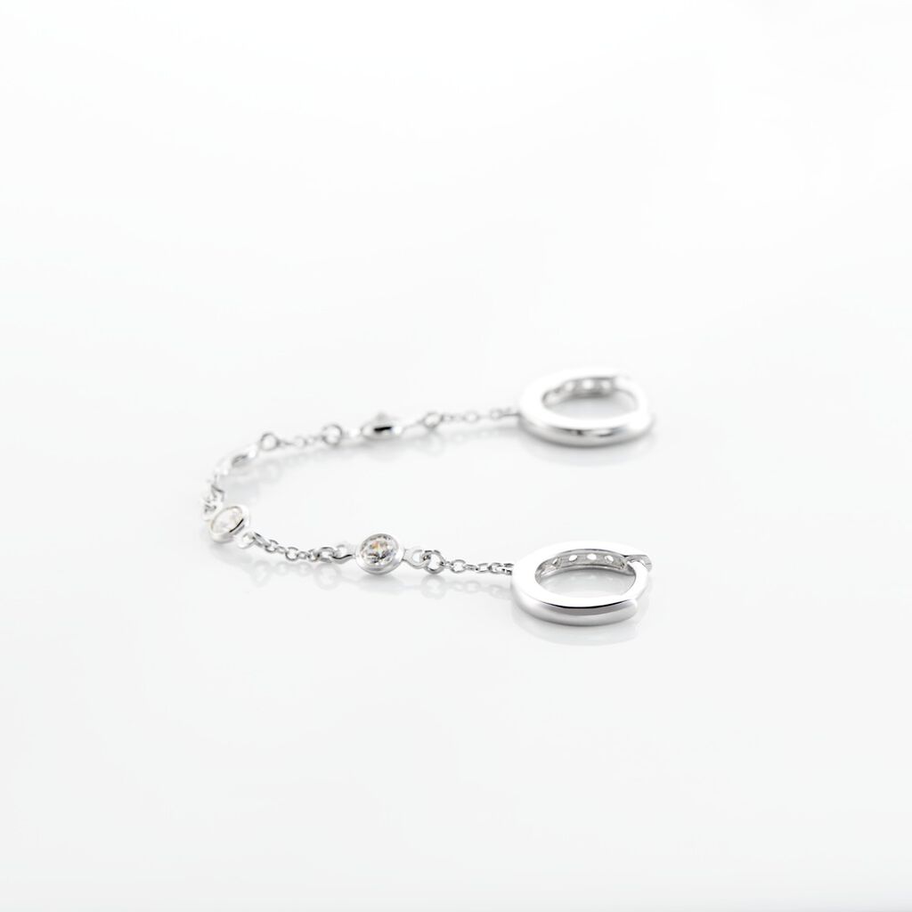 Bijou D'oreille Unitaire Argent Blanc Gretus Oxydes De Zirconium