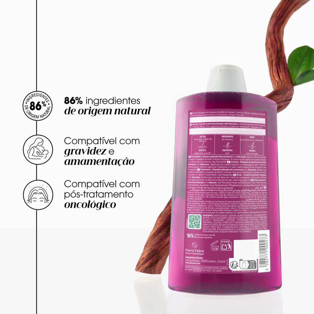 Champô Quinina Acelerador Crescimento - 400ml