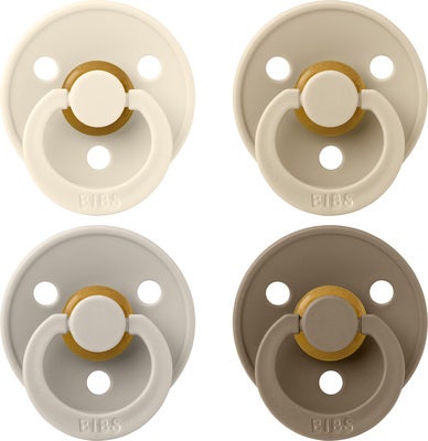 BIBS Colour Smokk 4-Pakk Lateks Str 1, Ivory/Sand/Vanilla/Dark Oak