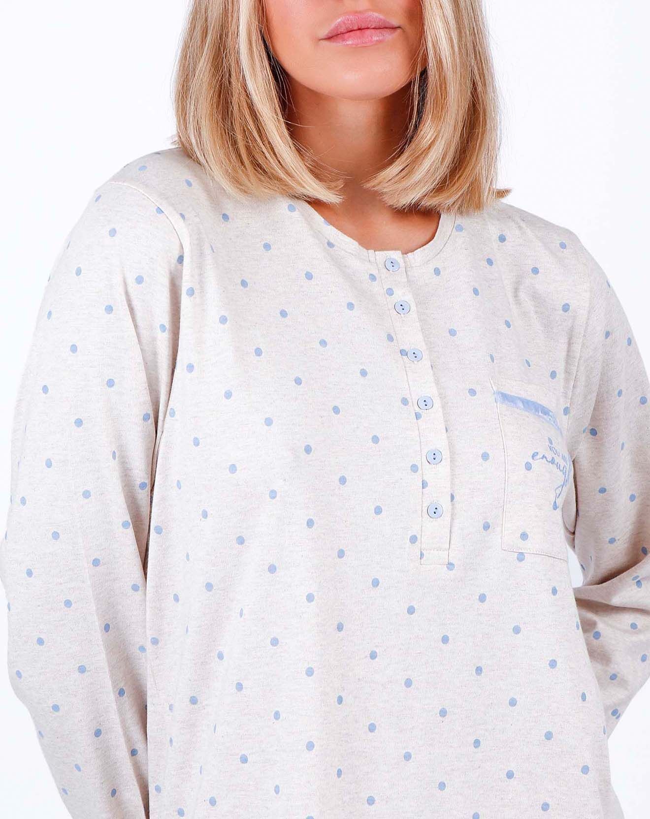 Admas Classic Pyjama Haut à manches longues & Pantalon Seraphina gris clair