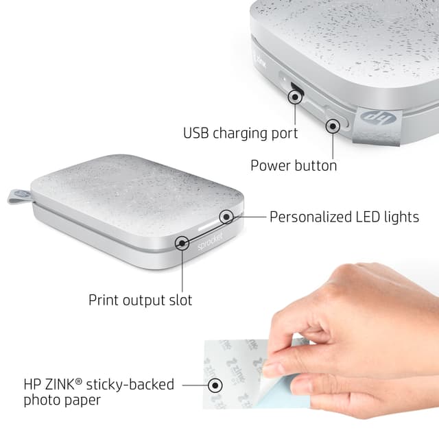 HP Sprocket Luna smartphone-printer (hvid)