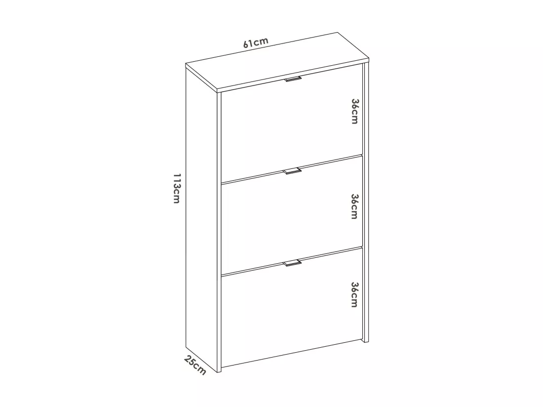 Dmurr étagère à chaussures, étagère à chaussures d'entrée peu encombrante, meuble à chaussures avec 3 portes pliantes, 61x25h113 cm, Blanc