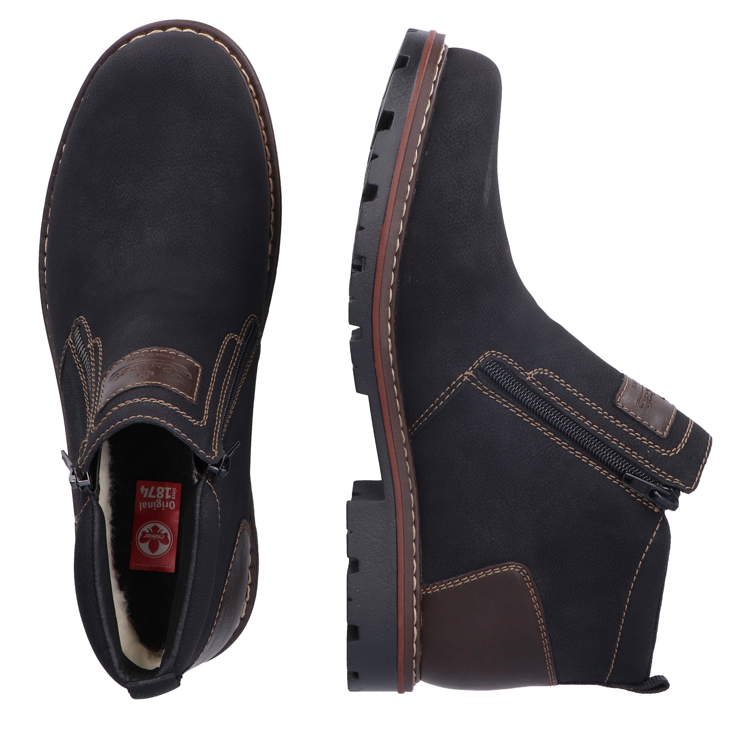Rieker Winterstiefelette  , Winterboots, Warmfutter, Reissverschlüsse, mit TEX-Ausstattung