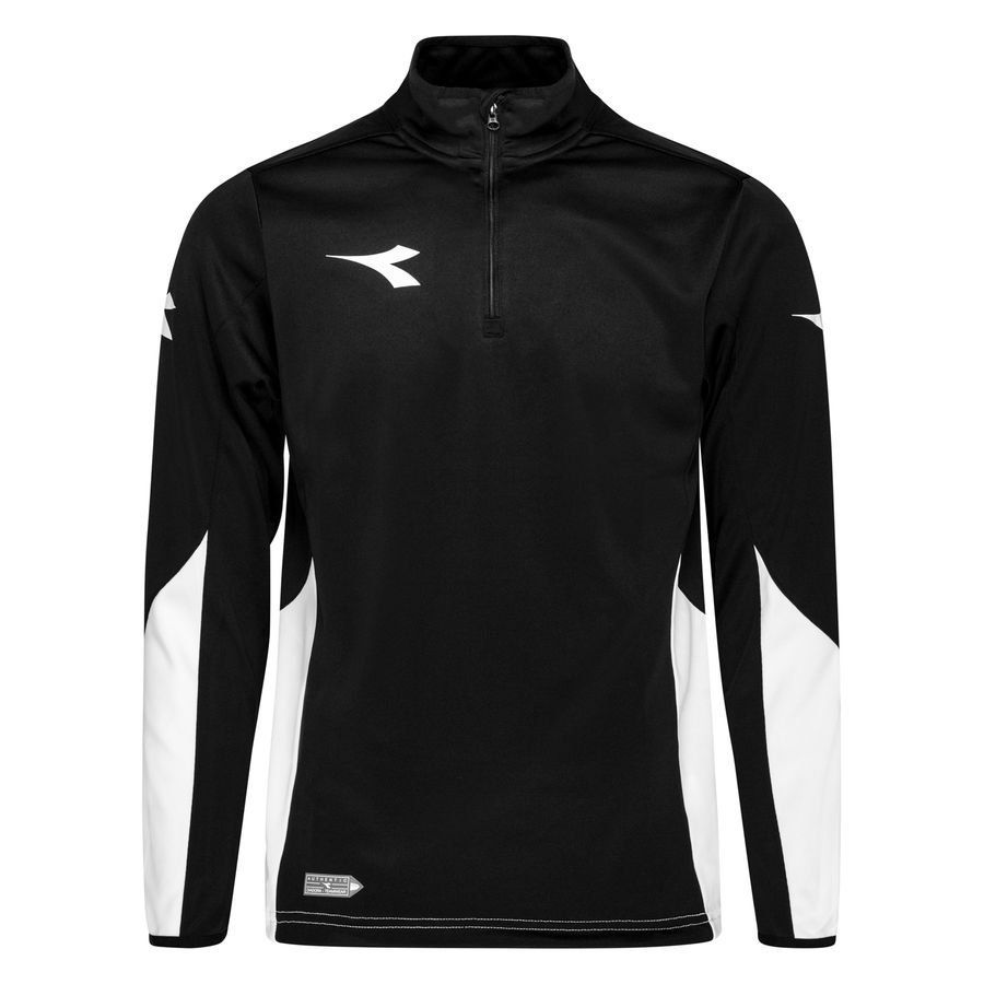 Diadora Maillot d'Entraînement Equipo 1/2 Zip - Noir/Blanc Enfant