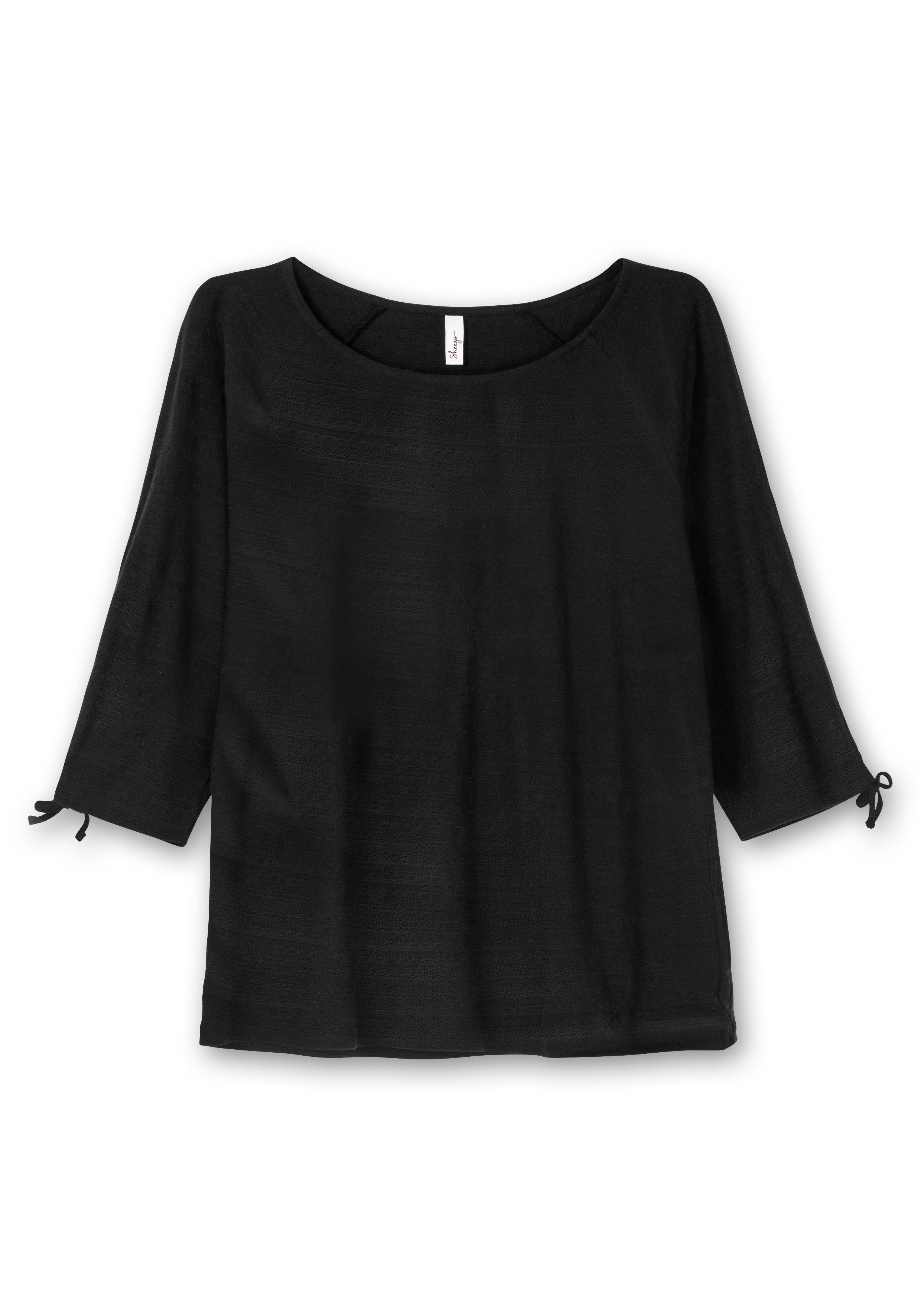 Shirt mit raffbaren Raglanärmeln, leicht tailliert