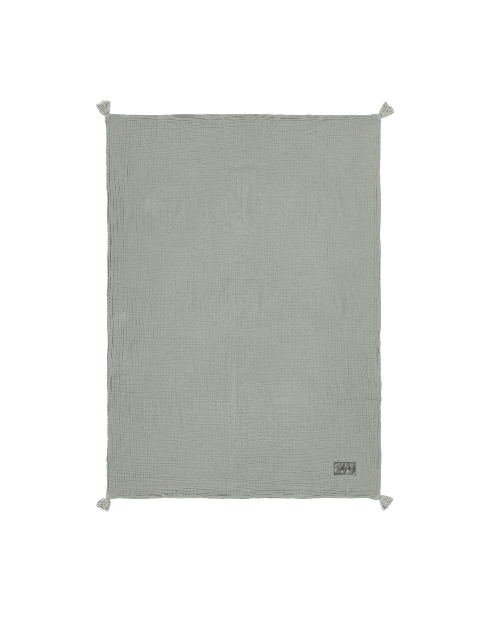 Couverture wabi-sabi en double gaze de coton lavé | Bleu