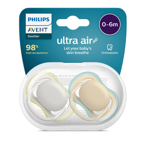 Lot de 2 Sucettes Air 0-6 Mois - AVENT