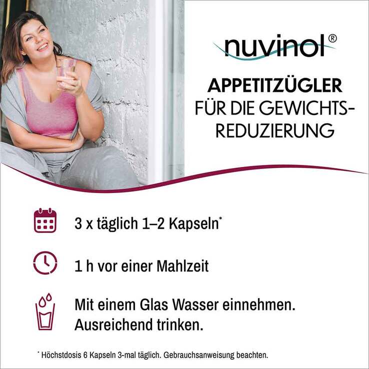 Nuvinol Appetitzügler für die Gewichtsreduzier.Kapseln , 42 St