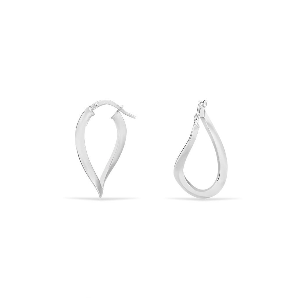Créoles Argent Blanc Olivia