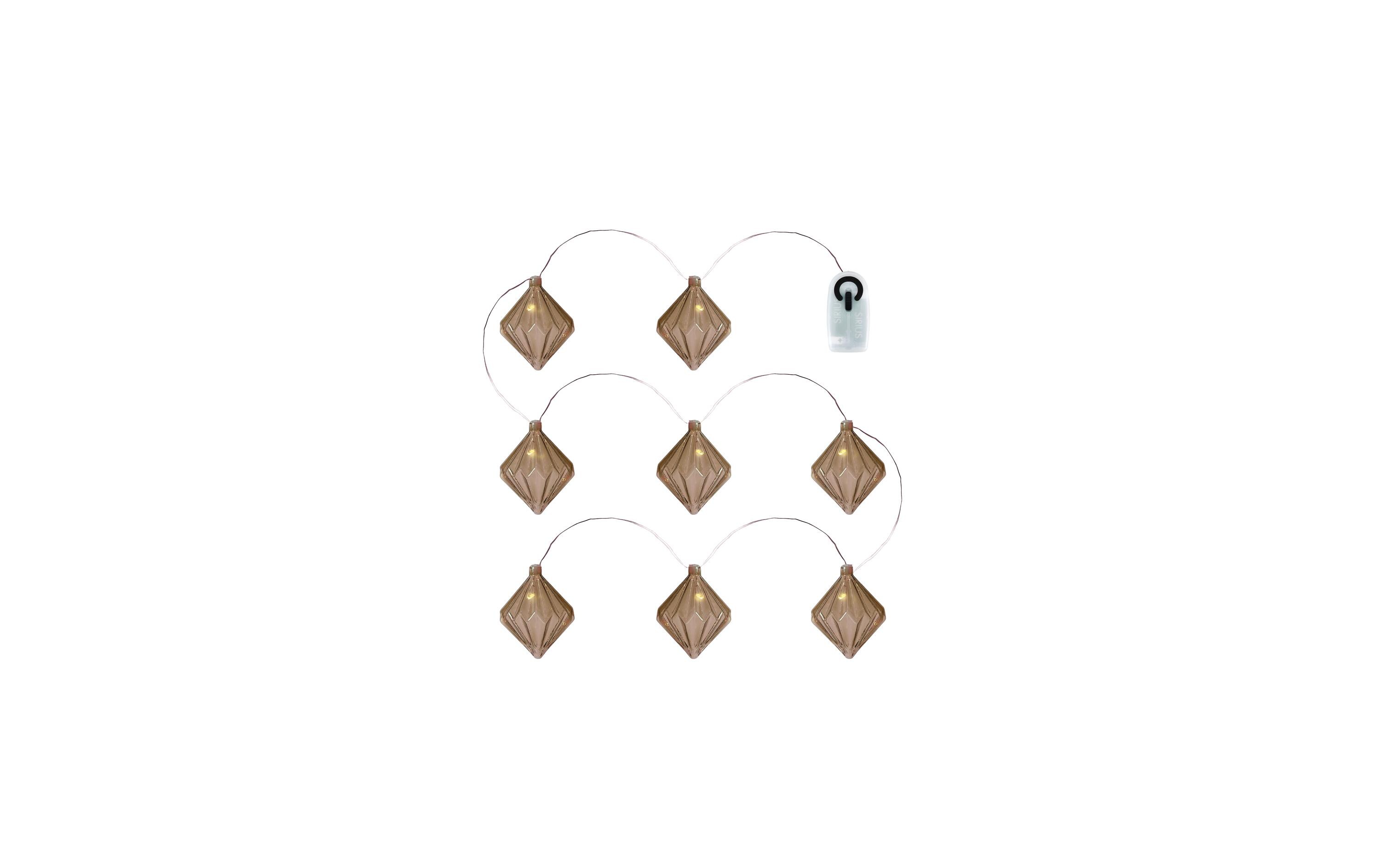 LED-Lichterkette Nellie, 8 LEDs, 1.3 m, BraunLichterkette mit 8 Lämpchen aus Glas