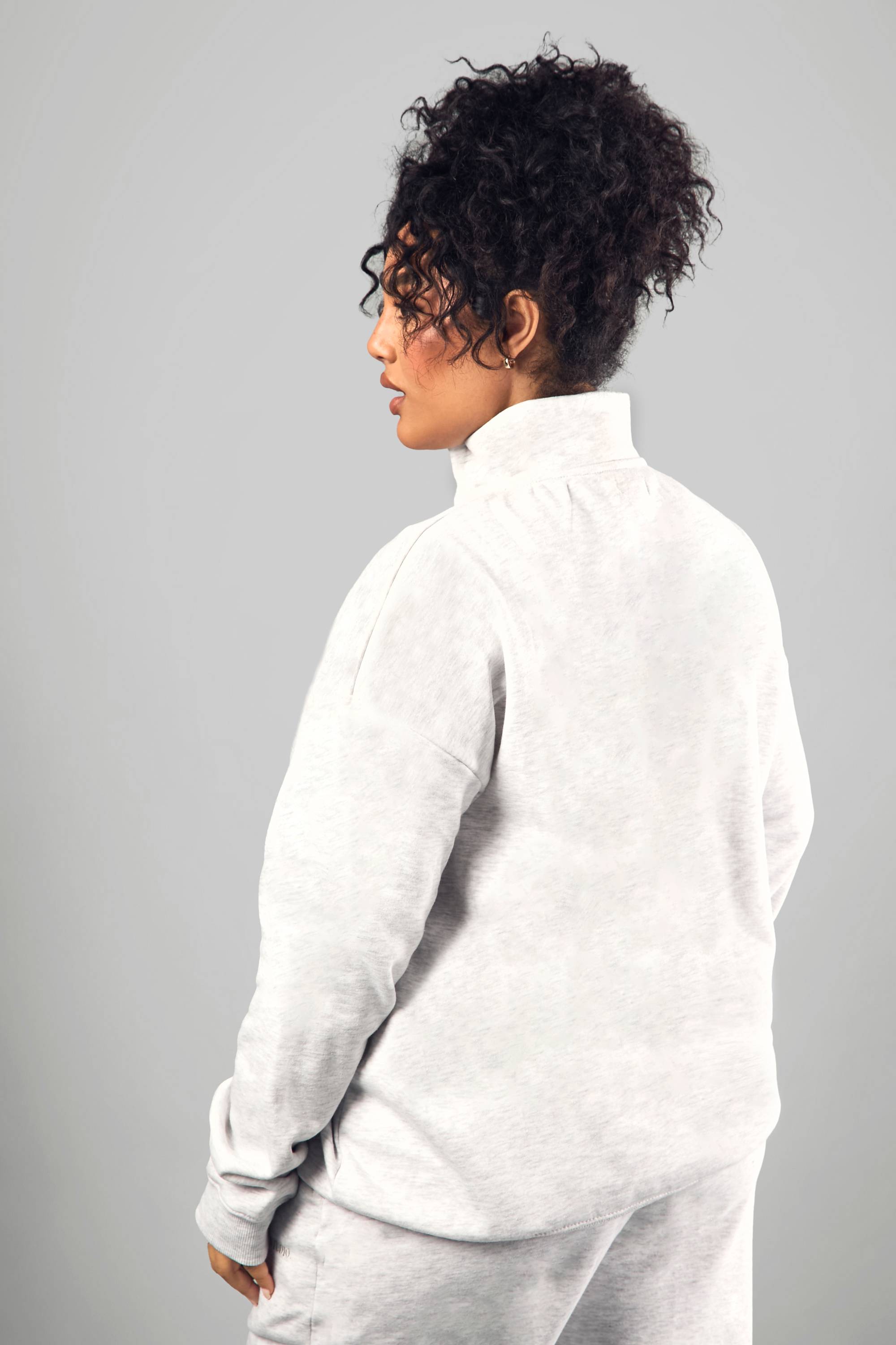 Sweat oversize à col zippé et broderie Dsgn Studio
