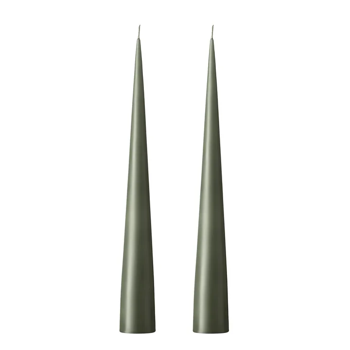 ester & erik - Kegelkerze, 37 cm, No. 70, green soil / matt (2er-Set)