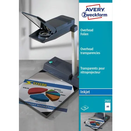 Avery Zweckform 2502 Overhead-Folien, DIN A4, einseitig beschichtet, 50 Bogen
