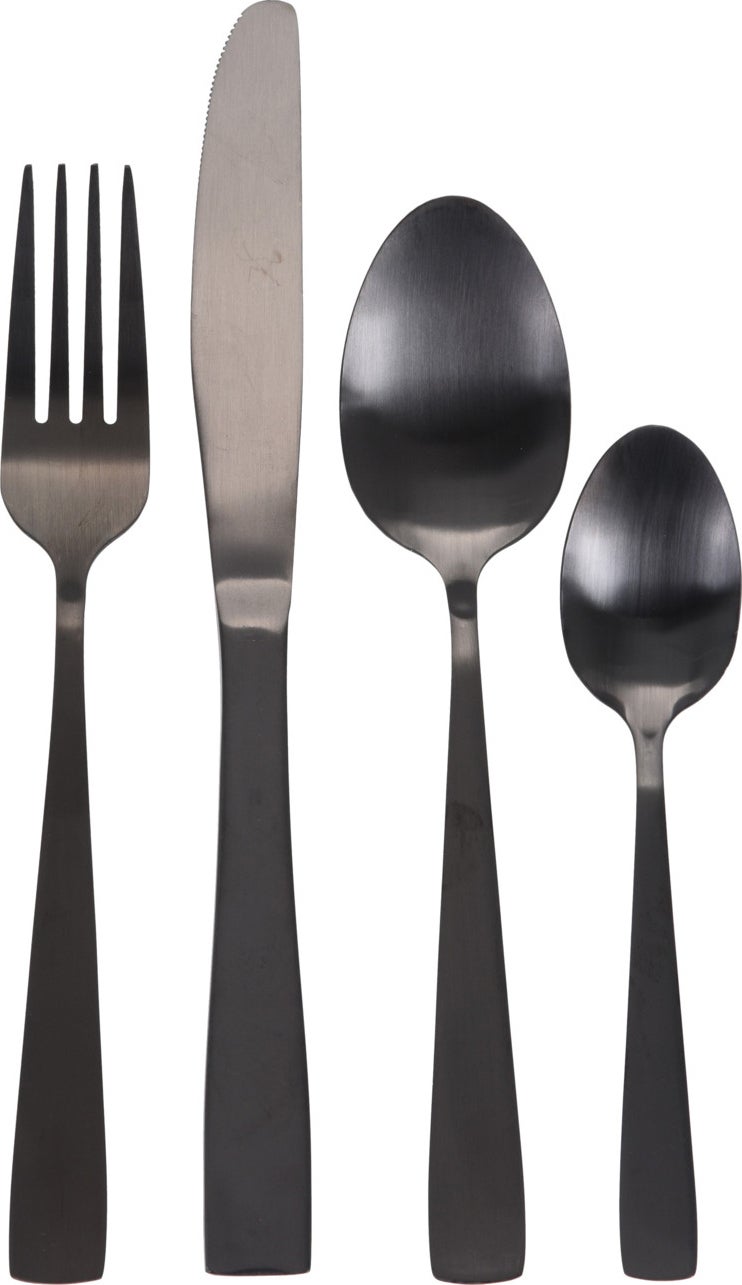 Excellent Houseware bestekset mat zwart 16-delig