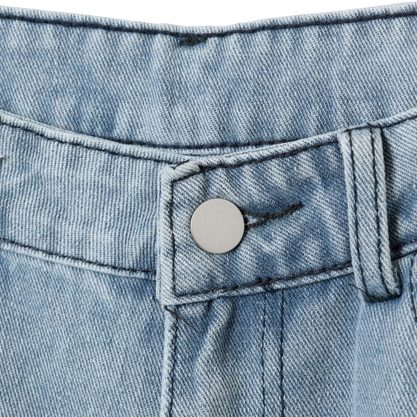 BrickBlack - Hoge taille vlinderprint rechte jeans