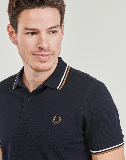 Fred Perry - TWIN TIPPED FRED PERRY SHIRT - Marine / Beige / Blanc