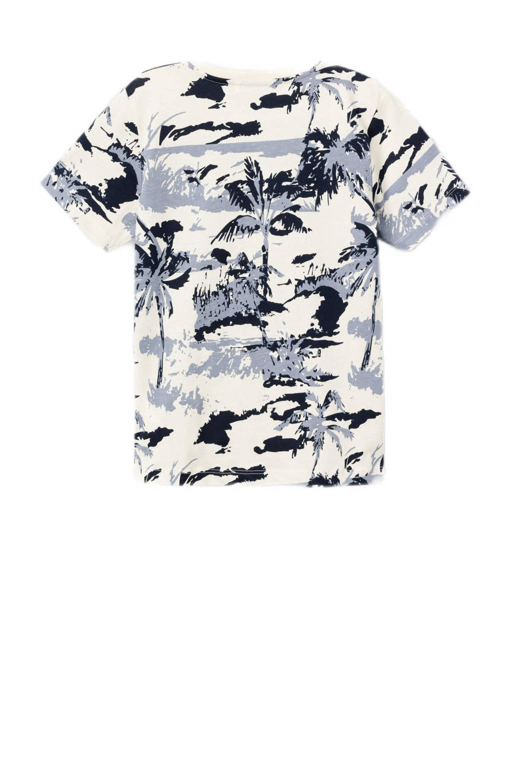 NAME IT T-shirt NKMZANULLE met all over print ecru/blauw