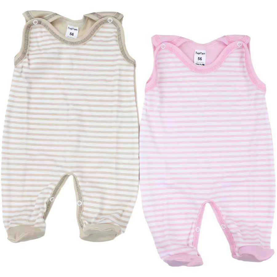 TupTam Baby Strampler Gemustert 2er Set beigerosa