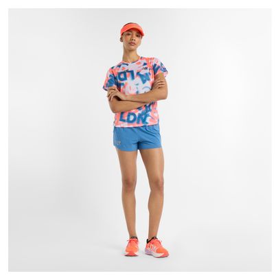 Maillot manches courtes New Balance London Edition Printed Athletics Blanc/Rouge/Bleu Femme
