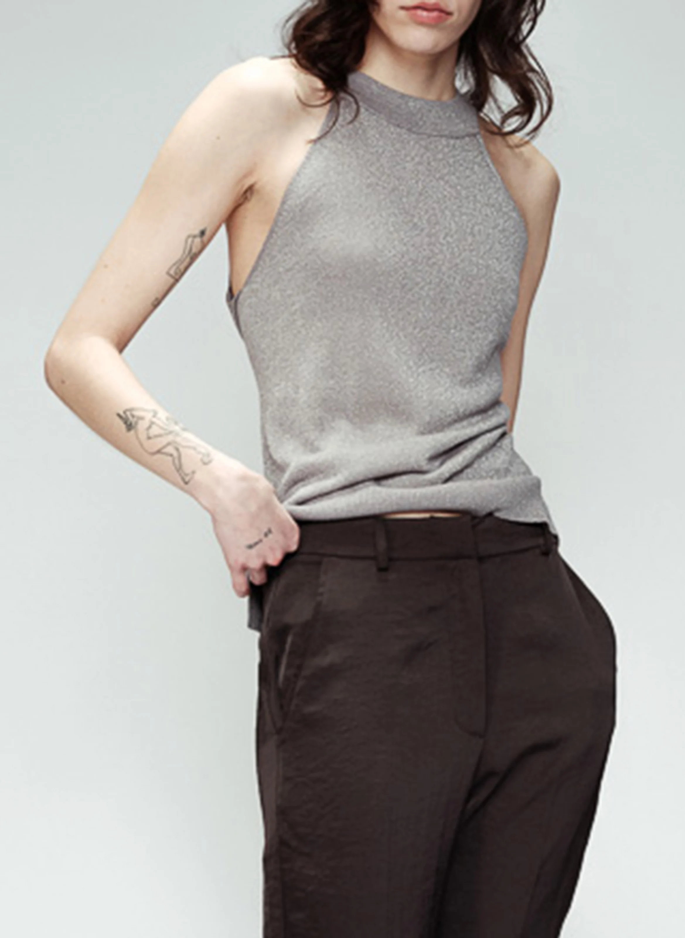 OMBELLE - Pull col américain| Argent