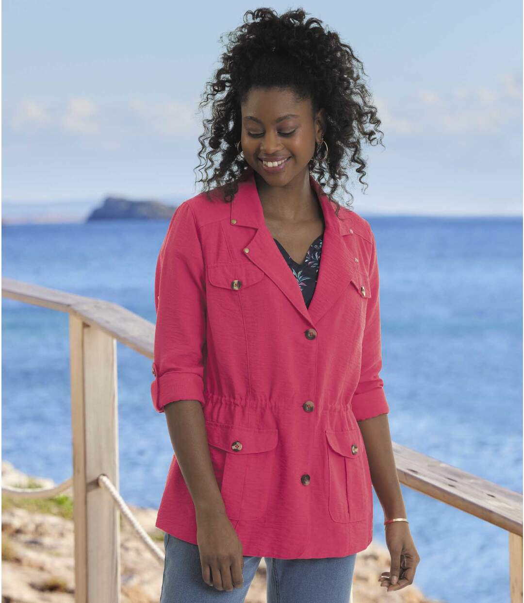 Veste Saharienne Fushia