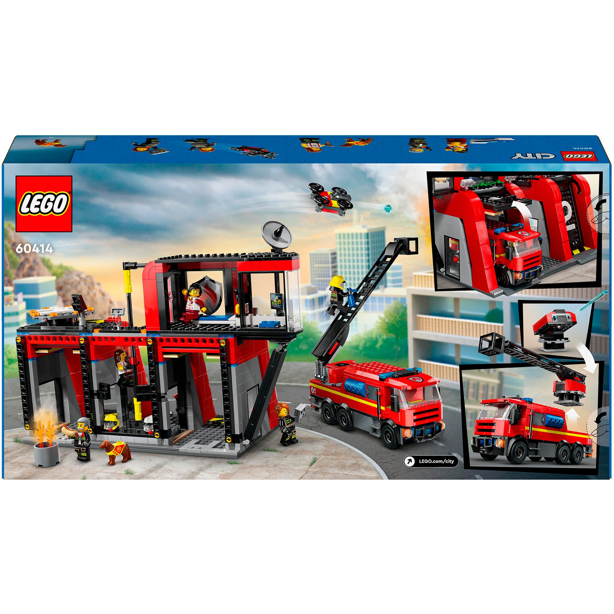 LEGO Konstruktionsspielzeug City Feuerwehrstation mit Drehleiterfahrzeug