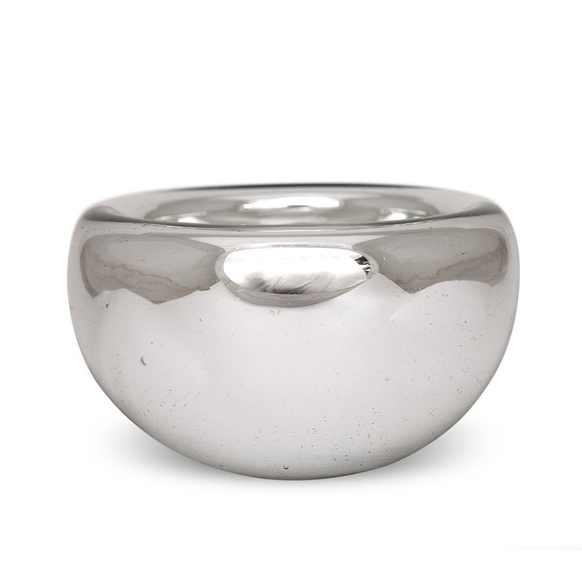 Glasschale, silber, Ø 12 cm, H 7 cm von fischer's lagerhaus