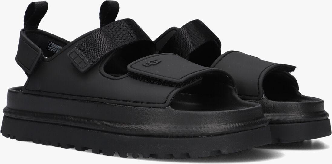zwarte ugg platte sandalen w goldenglow