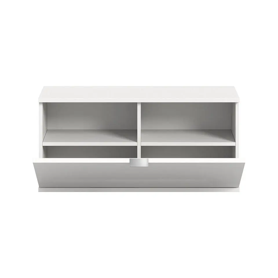 Hioshop ProjektX schoenenkast bank 1 klepdeur wit hoogglans