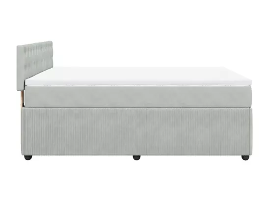 Sommier à lattes de lit et matelas Gris clair 160x200cm Velours