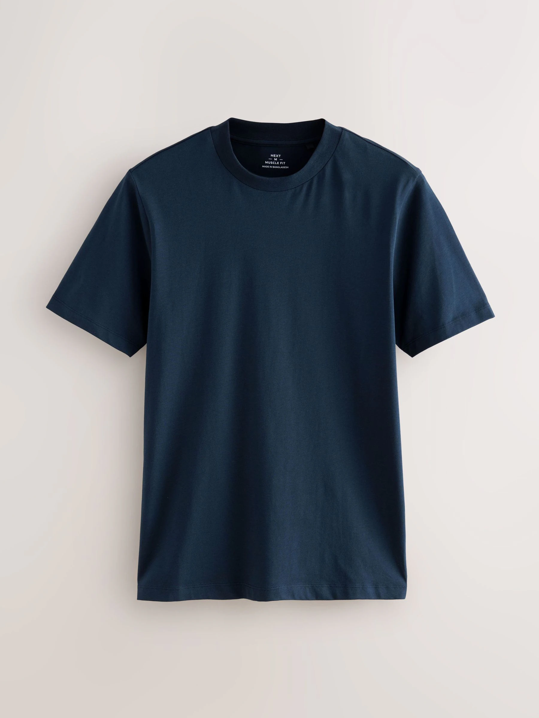 Marineblauw/wit/zwart - Muscle fit essentiële T-shirts 3 set