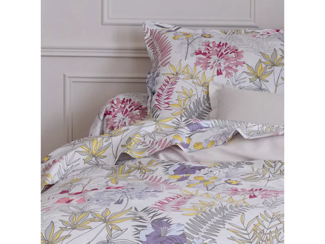 Taie de traversin 140x43 cm satin de coton ANAÏS multicolore