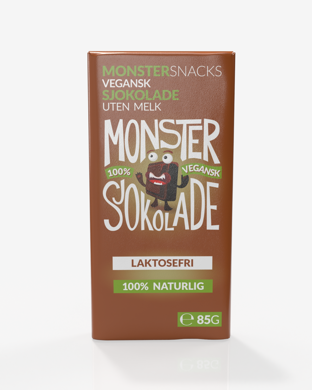 Monster Belgisk Vegansk Laktosefri Sjokolade 12x85g - PAKKETILBUD!