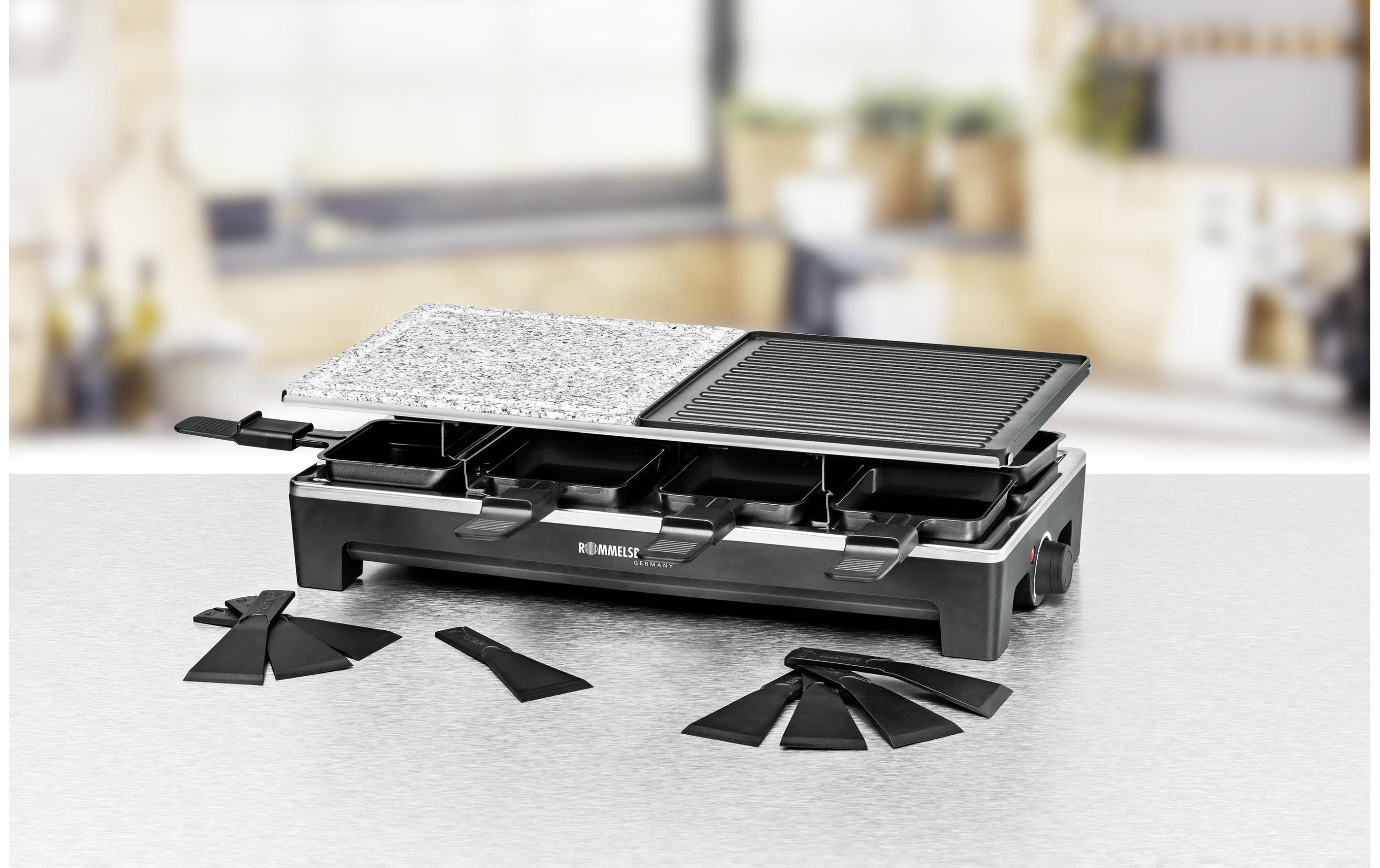 Racletteofen RCS 1350 8 PersonenRaclette Grill mit zwei Wendegrillplatten