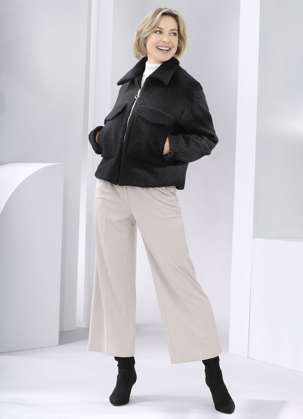 Kurzjacke aus feinem Bouclé