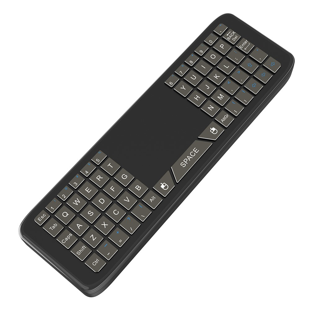 2.4 GHz Air Mouse Fernbedienung mit Keyboard   LED für Android TV Box / PC / Smart TV / Beamer / Laptop / HTPC / Mediaplayer - Schwarz