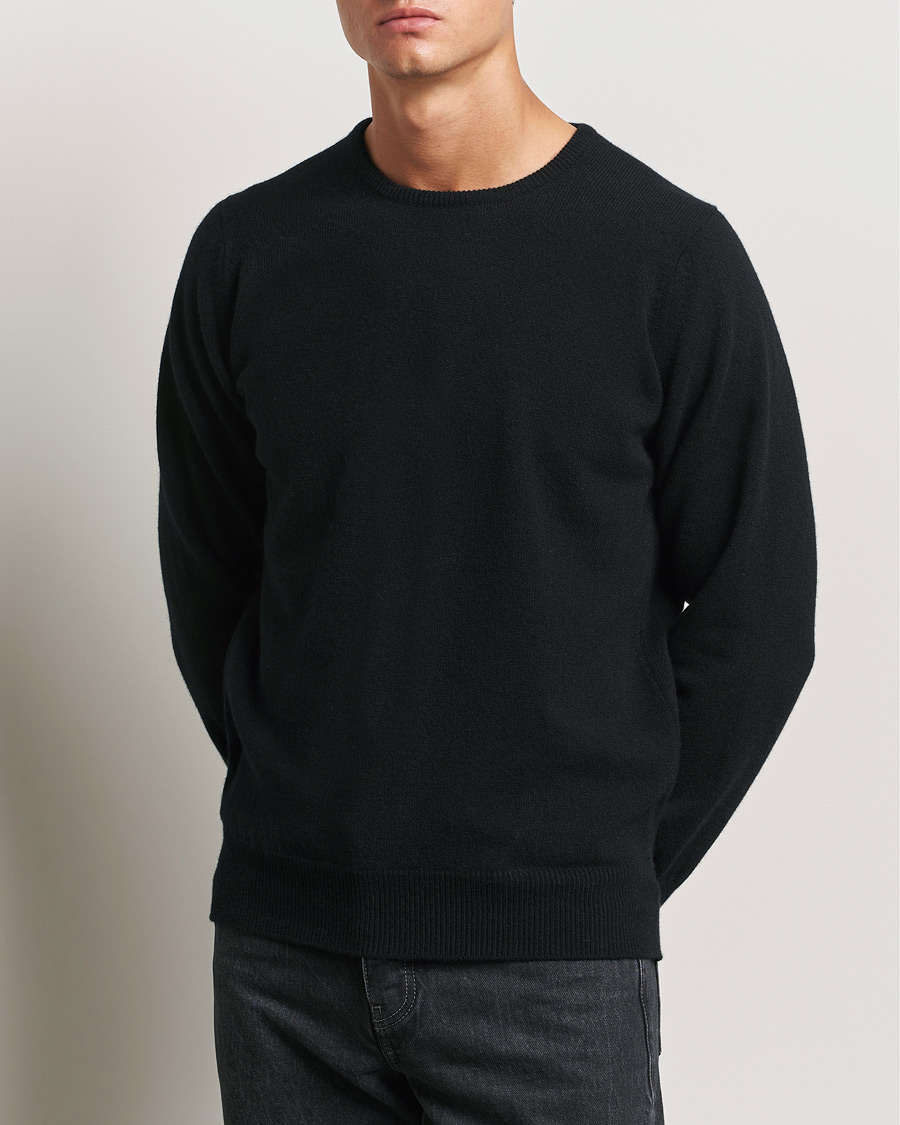 William Lockie Rob Lambswool Crewneck Black