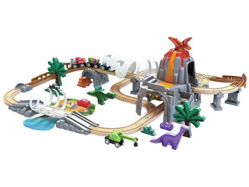 Hape Dino-Eisenbahn-Abenteuer Eisenbahn-Set aus 61 Teilen