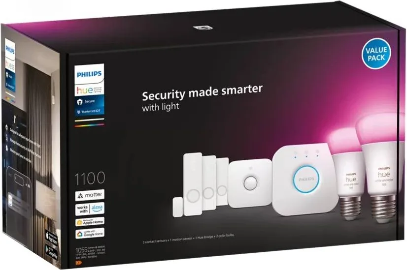 Philips Hue Secure kit de démarrage avec capteurs de contact Détecteur et capteur